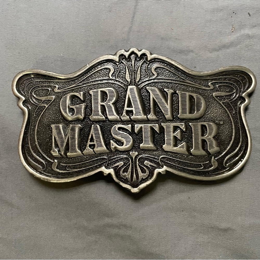 Grand Master Decorative Belt Buckle - Silver Tone